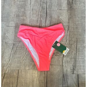 NWT Halara Women’s Bikini Bottoms XS Coral Pink High Cut Swimwear